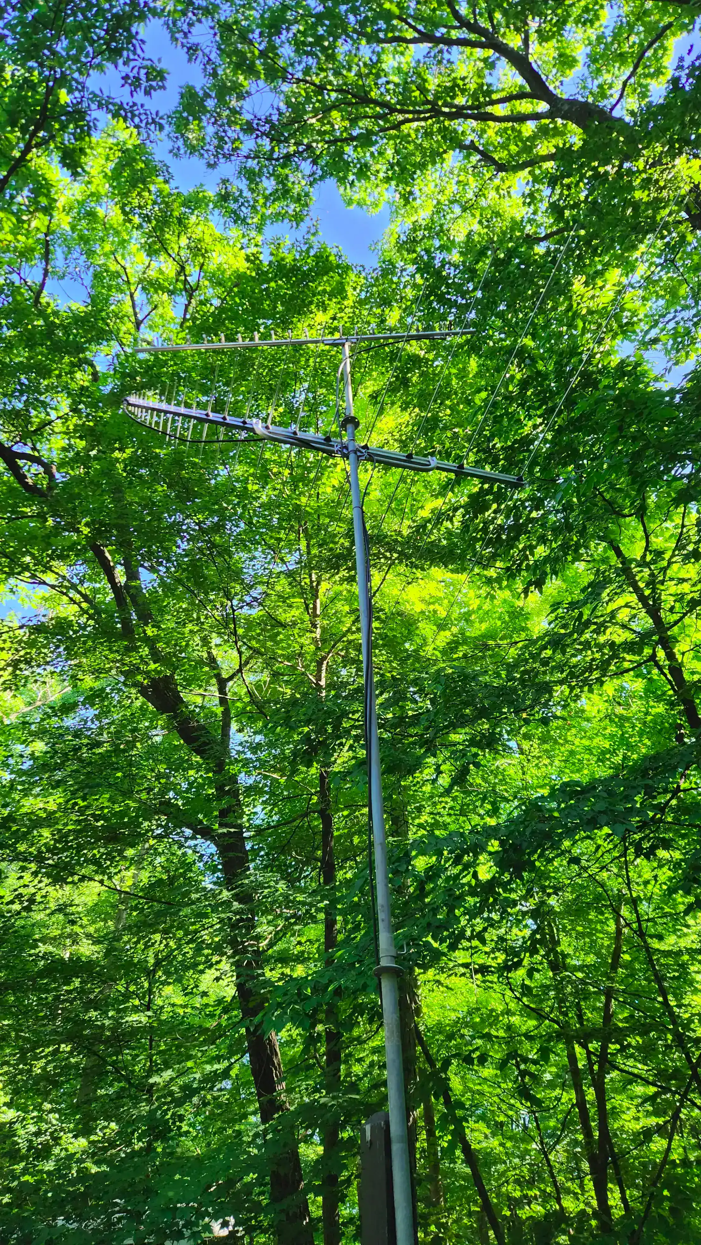 23cm loop yagi and 50-1300 MHz log periodic antennas.